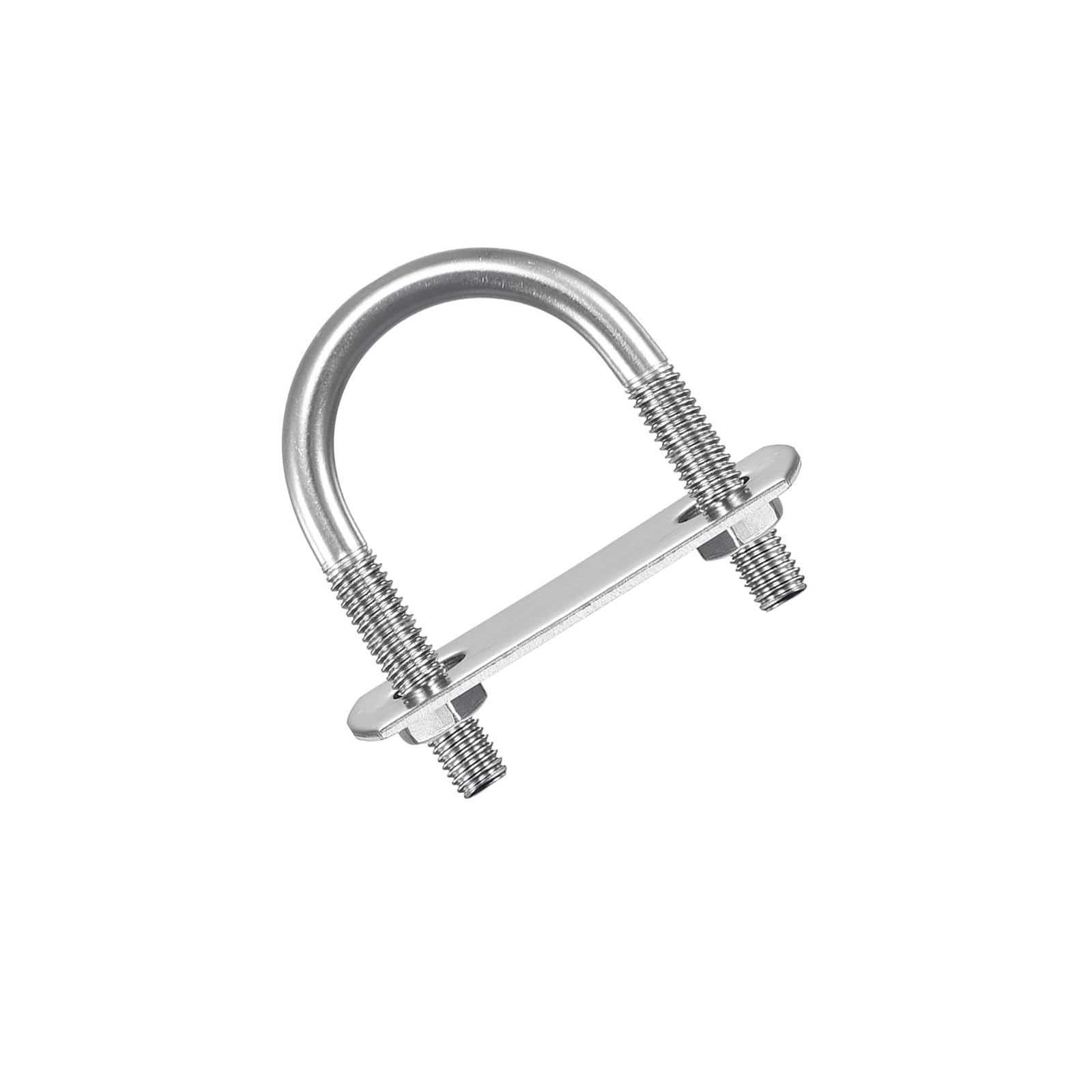 MACHSWON Round U-Bolt,2 Set 304 Stainless Steel M6 U Bolts 33mm(1.3") Inner Width 47mm Length with Nuts and Frame Plate for Automobiles Boat Trailer