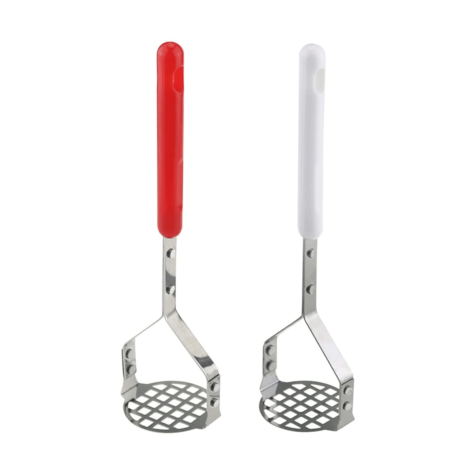 Stampfer, gepresster Kartoffelstampfer, Püree-Saft-Hersteller, Kartoffelschieber, glatter Kartoffelpüree, Zerkleinerer, Obst, Edelstahl, Küchengeräte, Stampfer (Color : Red)