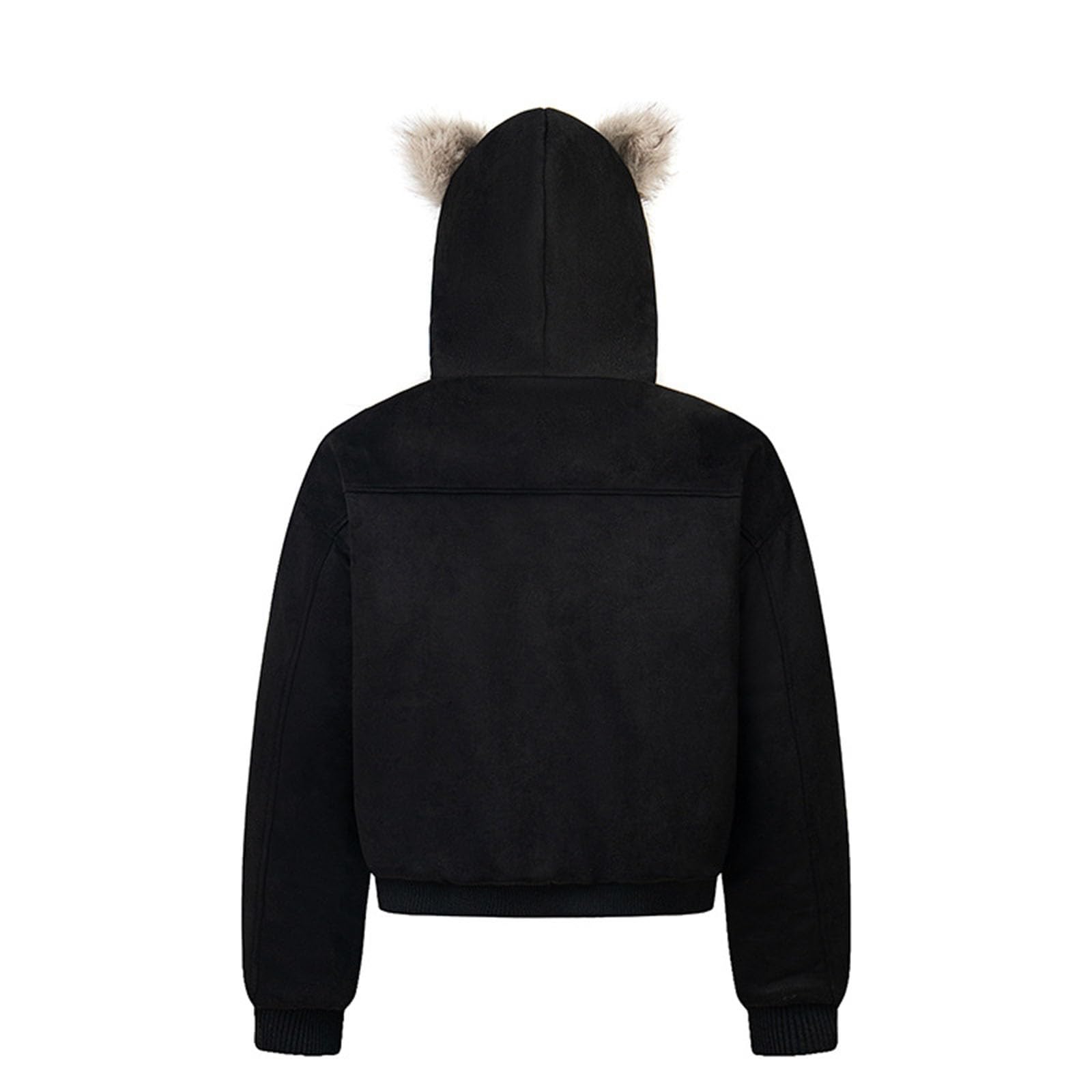Hoodie Damen Oversized Pullover Sweatshirt Kapuzenpullover Warme Fleecejacke mit gefüttertem schwarzem Saum für luxuriöse lässige und robuste Winterbekleidung