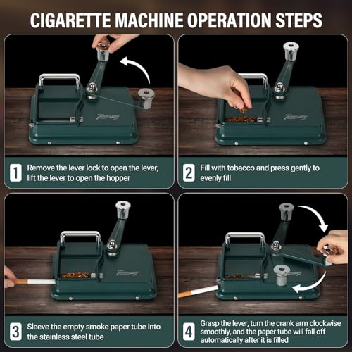 Cigarette Rolling Machine Manual, Cigarette Injector Machine with Cleaning Brush, Cleaning Probe, Tube Probe, Cleaning Spray Bottle for 8mm Diameter Cigarettes Paper Tubes - Image 6