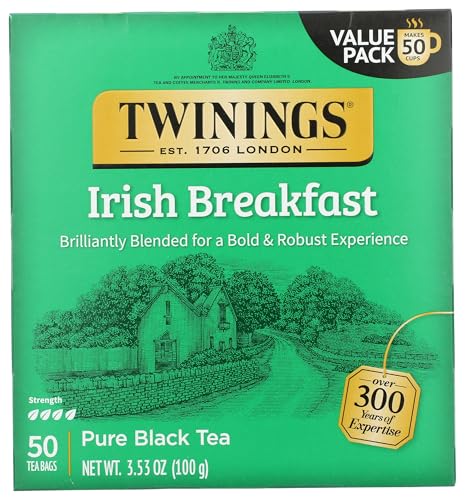 TWININGS TEA, TEA,BLACK,IRISH BREAKFAS 50 BAG