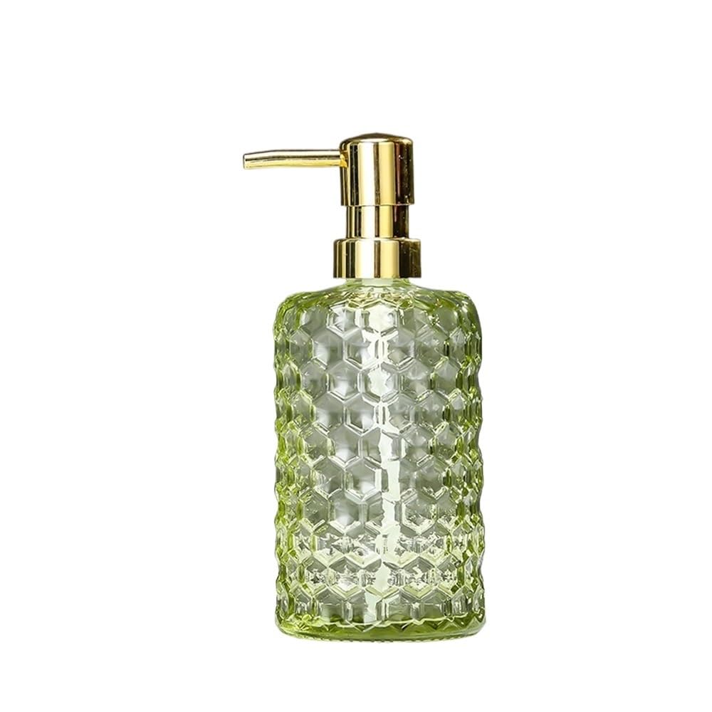 Cyairong-22 Green Soap Dispenser Soap Dispenser For Home/Hotel/Bathroom Glass Press Lotion Bottle 500Ml Transparent Cylindrical Blue/Gray/Green/Yellow(Green)