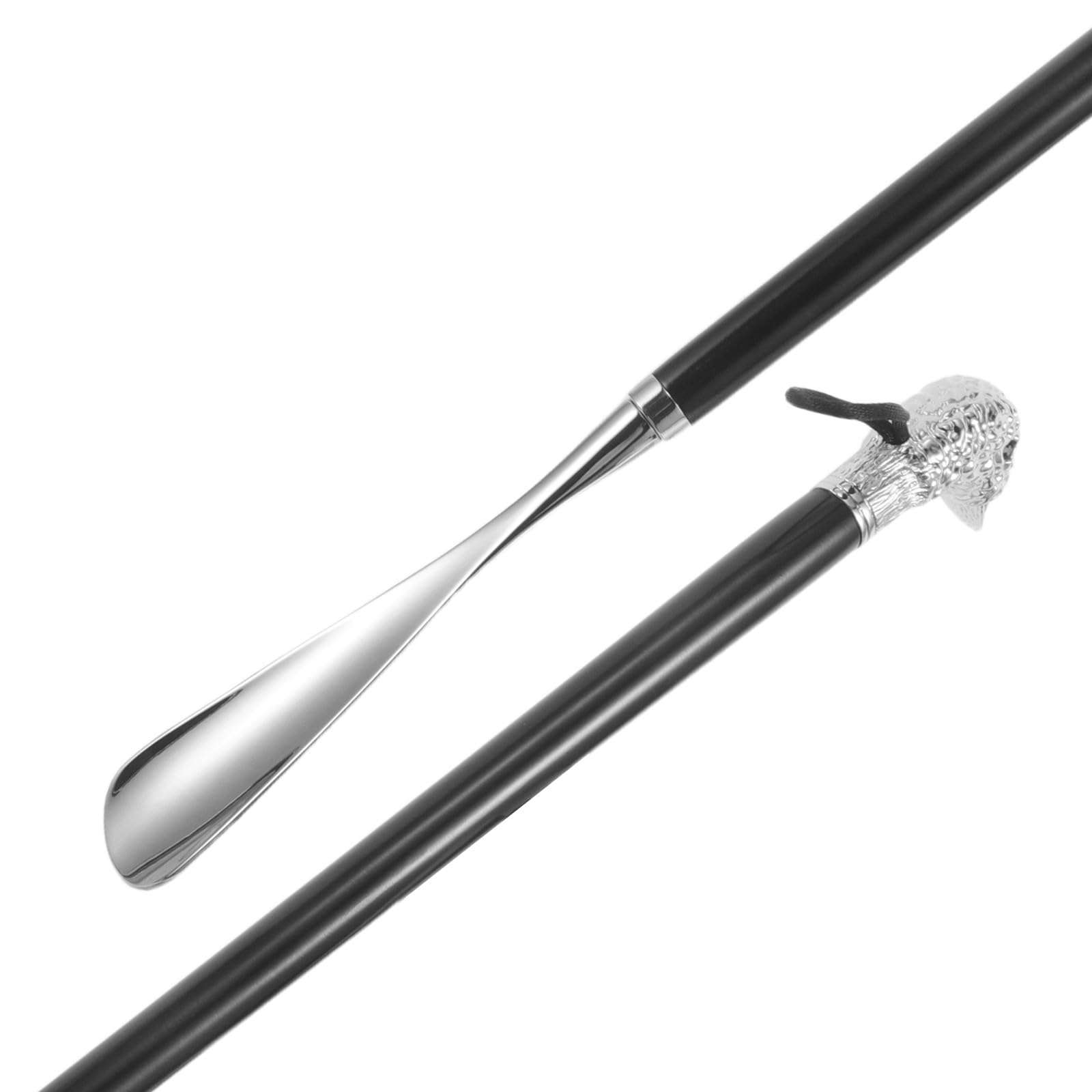Calzascarpe con manico lungo: Calzascarpe ergonomico con testa di animale - in metallo da 56 cm/22" per anziani, NON c'è bisogno di chinarsi, marrone chiaro