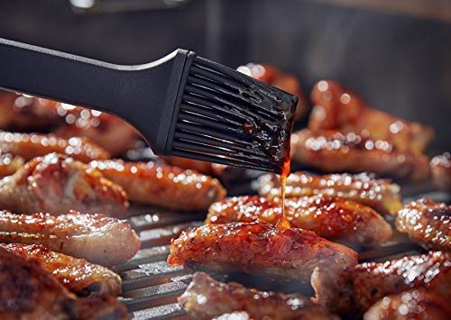 Weber Grillpinsel (40cm), ideal zum einpinseln mit Marinaden, oder zum Einölen des Grillguts, mit Silikonborsten, spülmaschinenfest für einfache Reinigung, mit Schlaufe zum Aufhängen - Schwarz (6319)