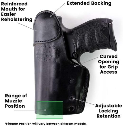 Miniatura 2 de Urban Carry LockLeather - Funda para pistola en el interior de la cintura  IWB Ultimate Concealment Companion, cuero premium, sistema de retención