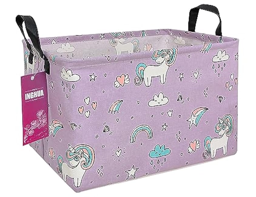 Rectangular Storage Basket Fabric Organizer Bin for Toys,Books,Clothes,Gifts,Pets-Perfect for Home,Office,Nursery,Dorm,Shelf(Rec Spaceships)