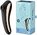 Satisfyer Dual Kiss 2:1 vibrador + vibrador de ondas de presión | resistente al agua (IPX7) | recargable | estimulación intensa | silicona médica en negro | succionador de clítoris femenino