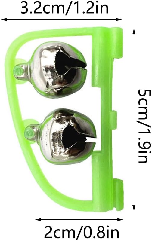 Fishing Rod Extra Loud Alarm Dual Alert Bell, Plastic Fishing Rod Alarm Bell, Fishing Bells, Fishing Rod Bells, Fishing Indicator Rods Clip, Fish Bait Alarm Accessories