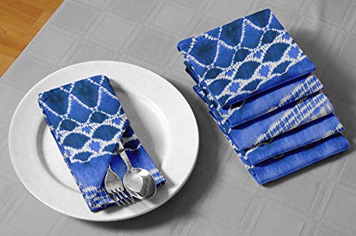 Servilletas de tela azules tie-dye 18x18 pack 6 miniatura 7