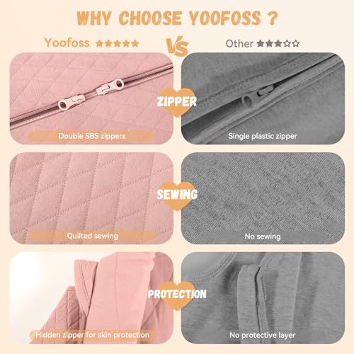 Image of Yoofoss Baby Sleep Sack 6-12 Months TOG 2.5 Winter Baby Wearable Blanket, 100% Organic Cotton Infant Sleeping Sack 2-Way Zipper Warm Quilted Sleep Sack