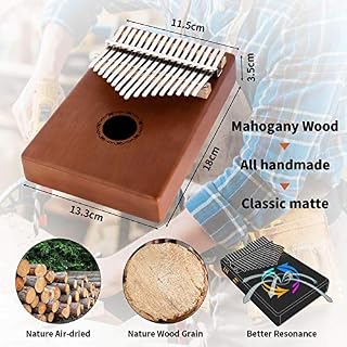 Kalimba 17 clés – Piano à pouce kalimba avec instructions d’apprentissage et marteau d’accordage, en bois africain Mbira… - Les Beatles, Paul McCartney, John Lennon, RIngo Starr, George Harrison Kalimba 17 clés – Piano à pouce kalimba avec instructions d'apprentissage et marteau d'accordage, en bois africain Mbira… – Image 2