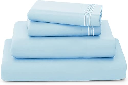 REDKEY Juego de sábanas de tamaño Queen con bolsillo profundo, 4 piezas transpirables y fundas de almohada, juego de sábanas de poliéster resistente