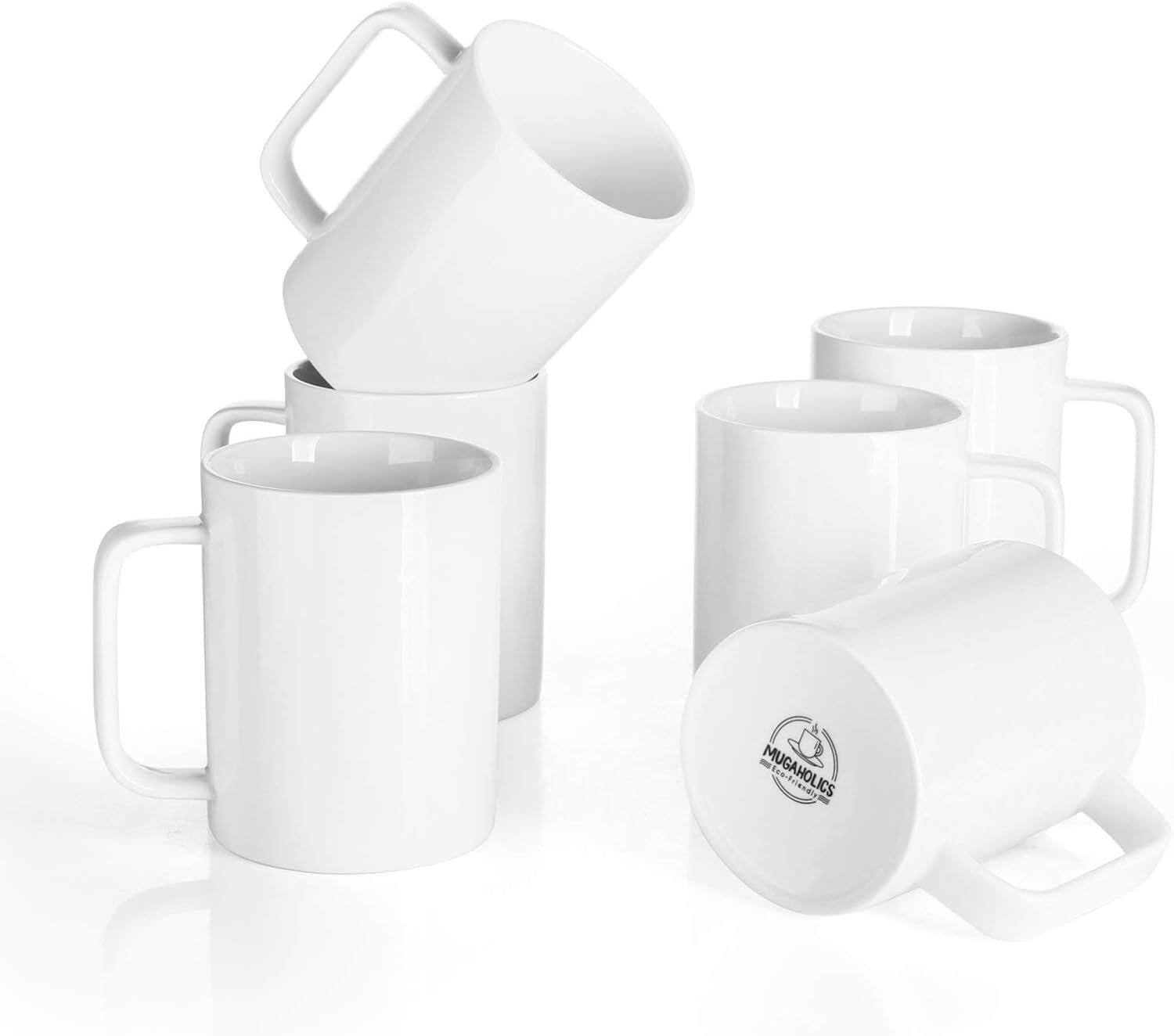 Mugaholics Porcelain Coffee Mug Set 14oz for Coffee, Tea