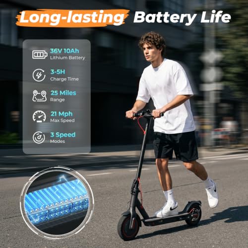Image of Electric Scooter - Electric Scooter Adults, 1000W /500W Motor, 25 /21 /18 MPH, 10'' /8.5'' Tires, 28 /23 /21 Miles, APP Control, Dual Brake, Long Range Electric Scooter for Gift