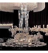 10Pcs Acrylic Candelabra Centerpiece,10 Arm Floor Candelabras for Wedding Clear Candle Centerpiec...