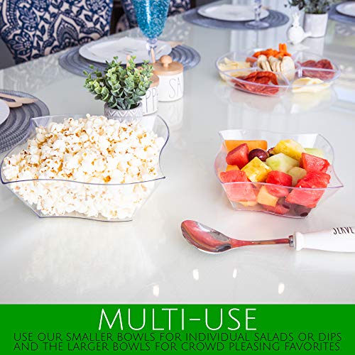 Plasticpro Disposable Elegant Wave Design Square Plastic Serving Bowls Heavy Duty For Party'S Snack Or Salad Bowl thumb #2