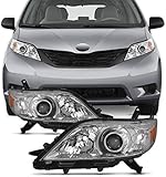 AKKON - For 11-17 Toyota Sienna XL30 Chrome Housing Factory Style Projector Headlight Lamp Assembly L+R