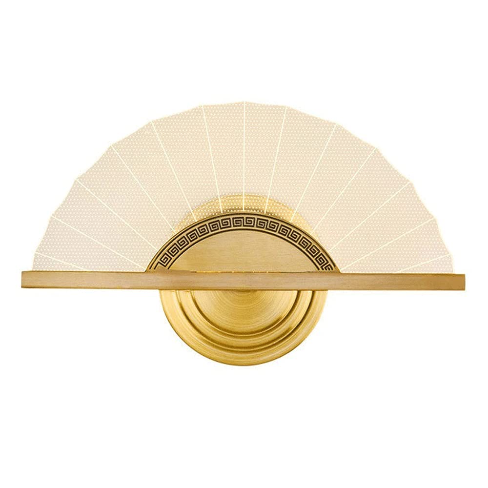 Lámparas de pared de iluminación decorativa LED con diseño de abanico plegable en latón
