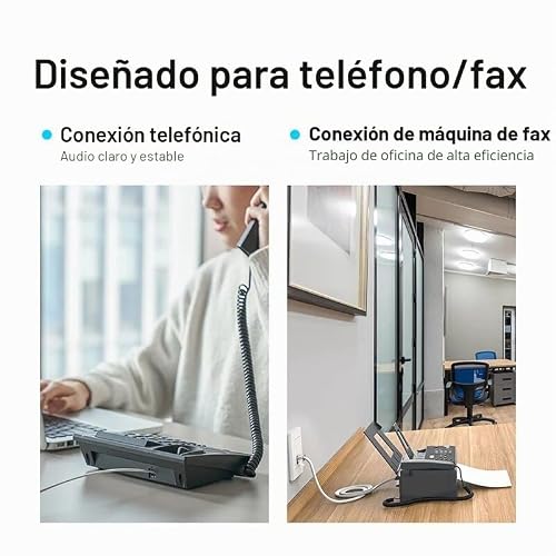 Miniatura 2 de Cablepelado - Cable De Teléfono Rj11 Modular 6p4c Western Para Fax, Módem, Router, Dsl, Vdsl, Isdn, Internet Negro 2 Metros