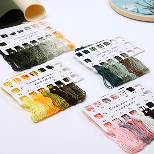 Reewisly 4 Pcs Embroidery Kit For Beginners Patterns And Instructions, Diy Adult Beginner Cross Stitch Kits, Including 2 Plastic Embroidery Hoops, 1 Pair Of Scissors, Colored Threads And Needles #TOP4