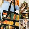 twinklemon 2 Pack Cat Bookshelf Canvas Tote Bag and Makeup Pouch, Reusable Cute Shopping Bag for Women, Aesthetic Portable Foldable Canvas Cat Handbag Set for Work Vacation Travel Grocery #5