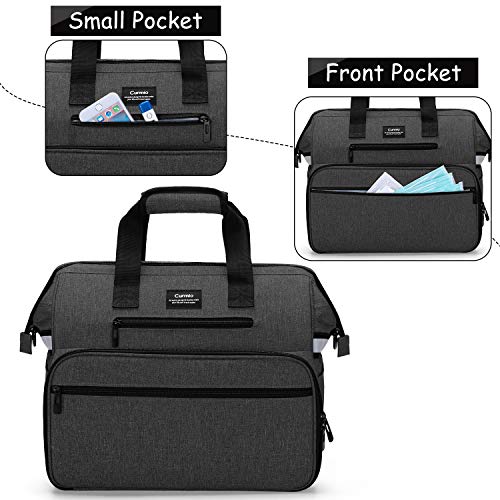 Curmio Home Health Nurse Bag, Medical Supplies Bag With Padded Laptop Sleeve For Home Visits, Health Care, Hospice, Bag Only, Black (Patent Pending) #TOP2