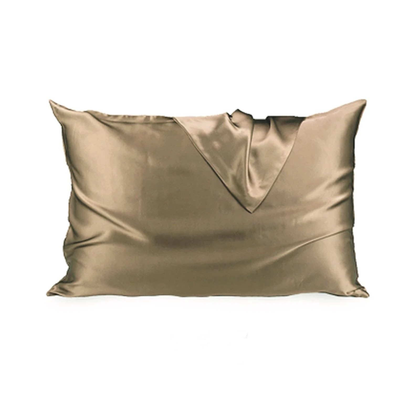 Silk Pillowcase Pure Natural Mulberry Silk Pillowcase With Hidden Zipper 19 Momme(Khaki,Japan 50x70cm)