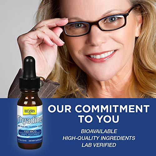 Natural Balance Thyadine Drops 150Mcg | Bioavailable Colloidal Iodine | Mineral Supplement For Maximum Absorption & Assimilation | Unflavored | 0.5Oz #TOP3