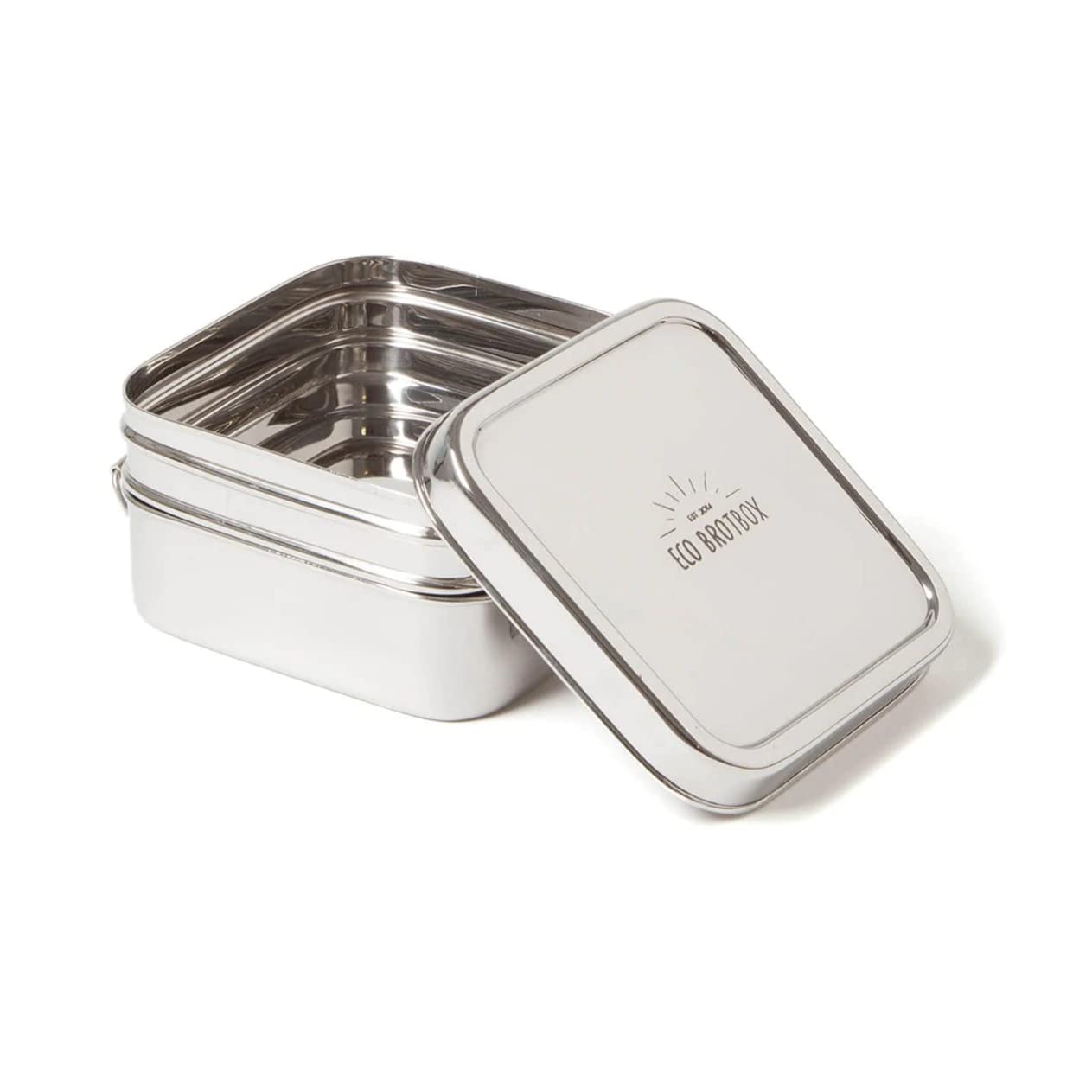 Cube Box XL - Contenitore Pranzo In Acciaio Inox 2 Strati 1400 Ml - Lavabile In Lavastoviglie, Eco Brotbox