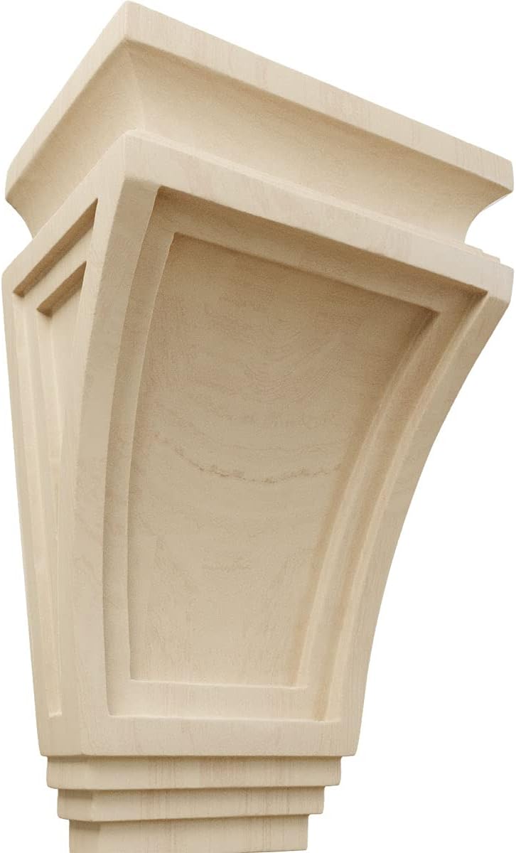 Ekena Millwork COR06X04X09ARRW Arts and Crafts Wood Corbels, 6"W x 4"D x 9"H, Rubberwood - Millwork Corbels - 