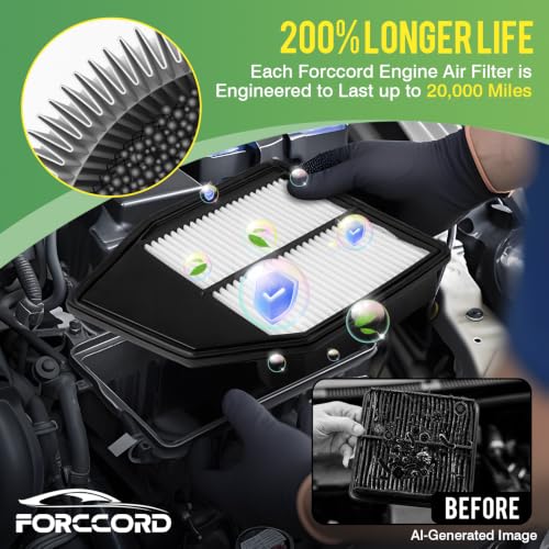 Image of Cabin & Engine Air Filter Fit for Honda Accord 2008-2012 L4 2.4L Activated Carbon Cabin Filter Replacement CF10134 CA10467 Car Accessories