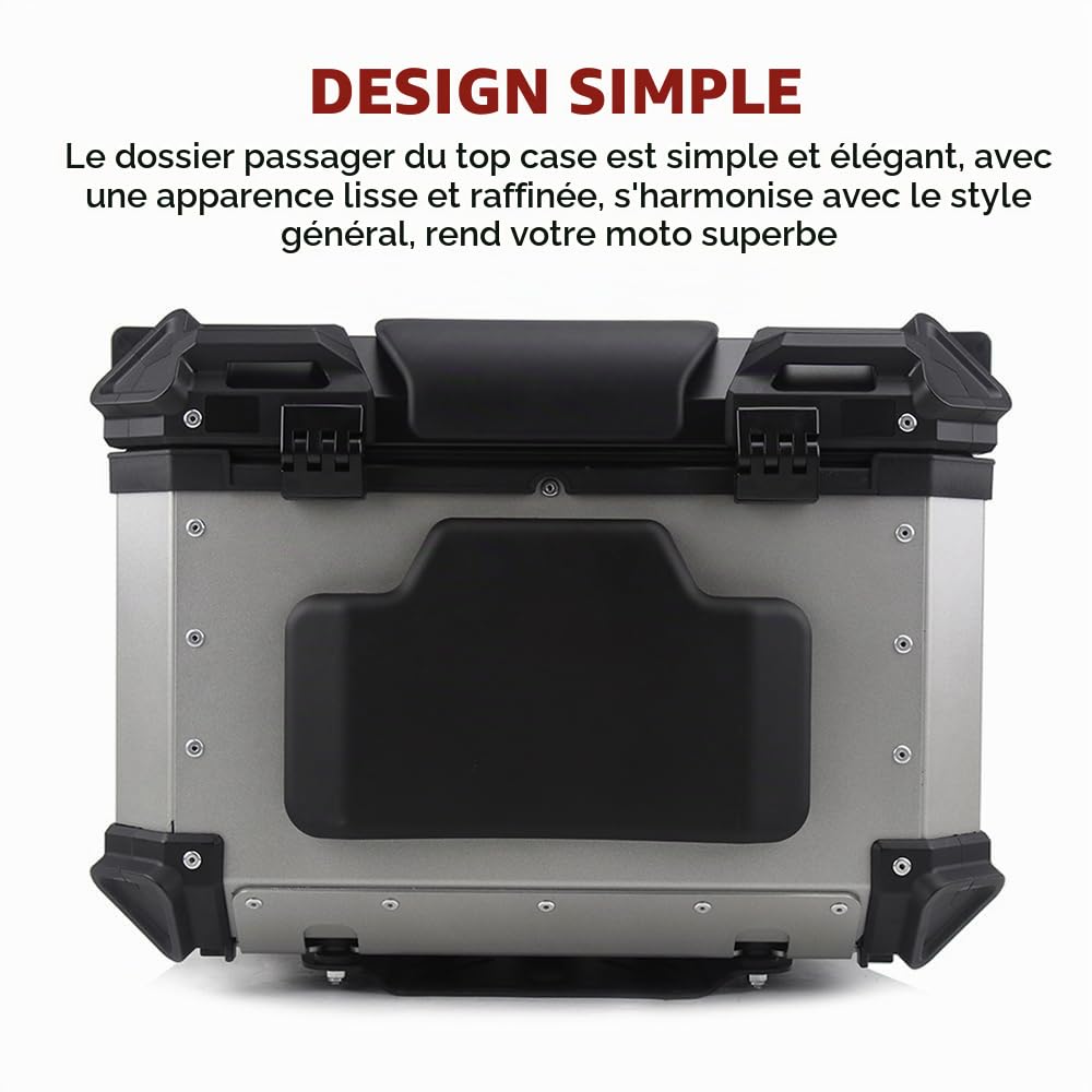 Jadeshay Dossier Top Case Moto, Coussin de Top Case, Dossier de Moto du Passager Universel Coussin de Dossier de Moto Auto-adhésif pour Moto et Trottinette (Ordinary Style)