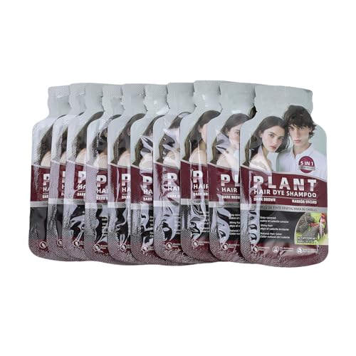Pongnas 10 Tintes para el Cabello con Burbujas de Color Marrón Oscuro, Espuma de Fácil Aplicación con Distribución Uniforme del Color, Coloración del Cabello sin Ensuciar para una