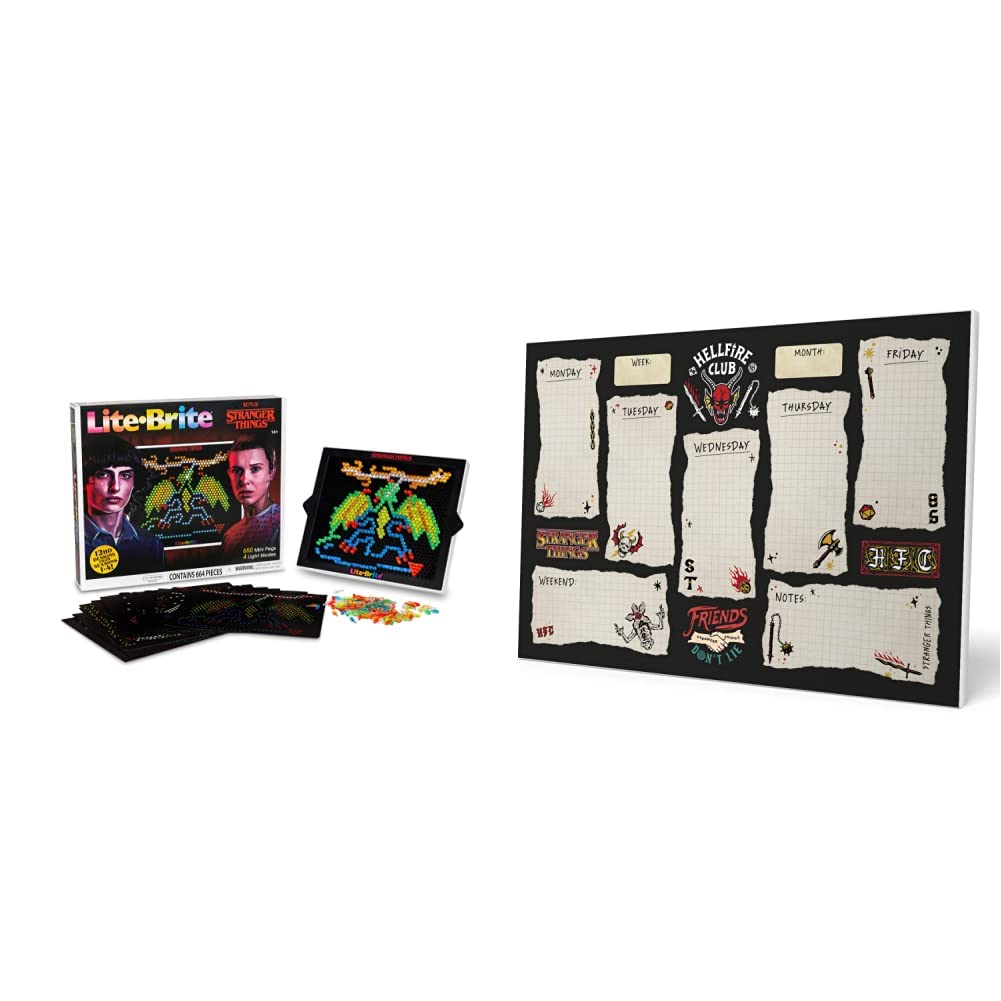 Lite BriteStranger Things Special Edition, Best of 4 Seasons & Grupo Erik Official Stranger Things Weekly Planner A4 - Stranger Things Calendar - Family Calendar - 54 Tear Off Pages - 2022