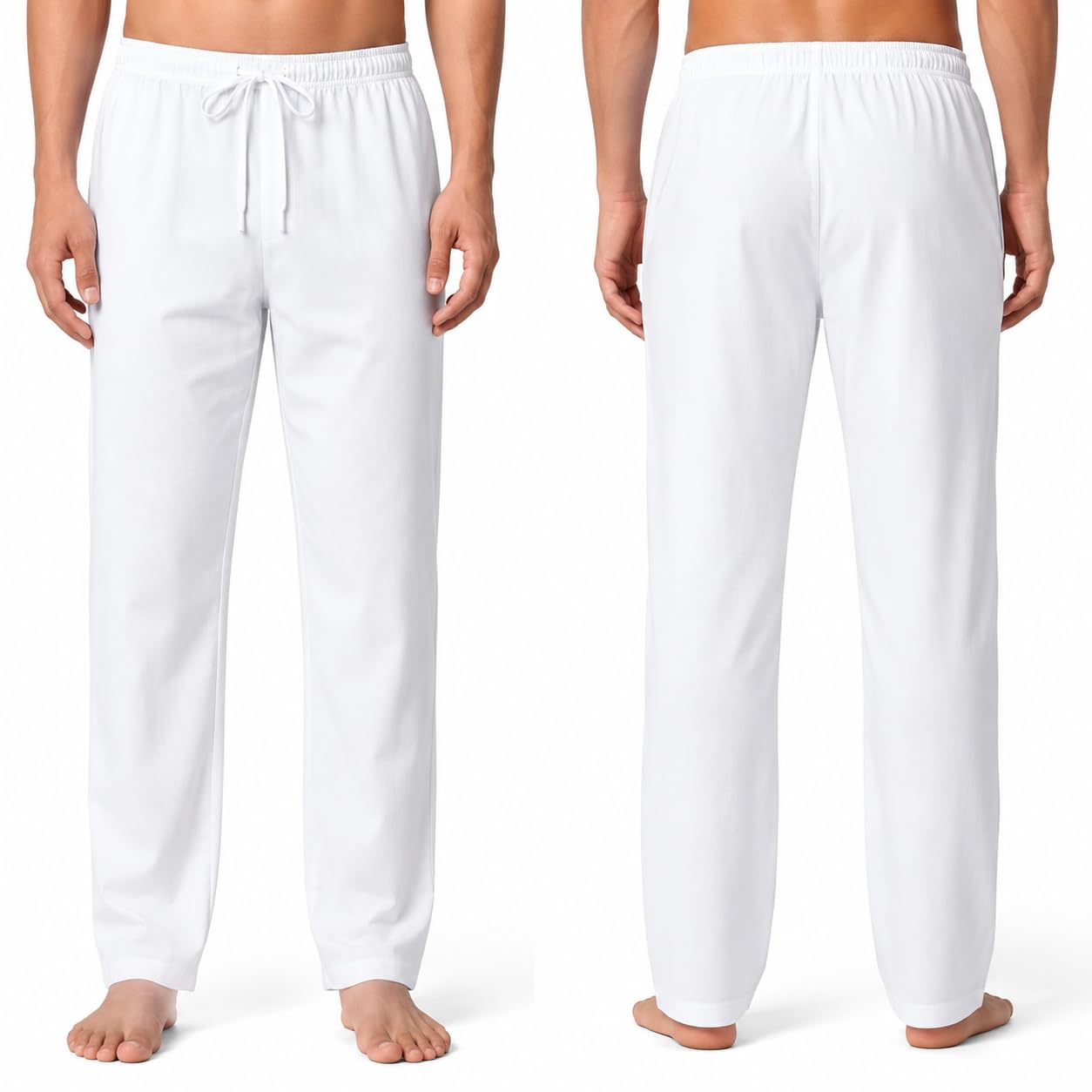 Men's 100% Cotton White Pyjama | Soft & Breathable Elastic Waist Pajama for Kurta, Yoga, Casual Wear & Traditional Ethnic Wear-image-25