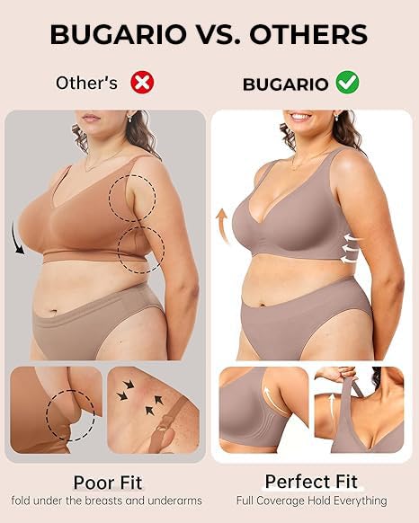 Image of JellyLift Seamless Wireless Jelly Bra for Women | No Underwire, Deep V Invisible T-Shirt Bra | 360 Jelly Support, Adjustable Straps | S-3XL