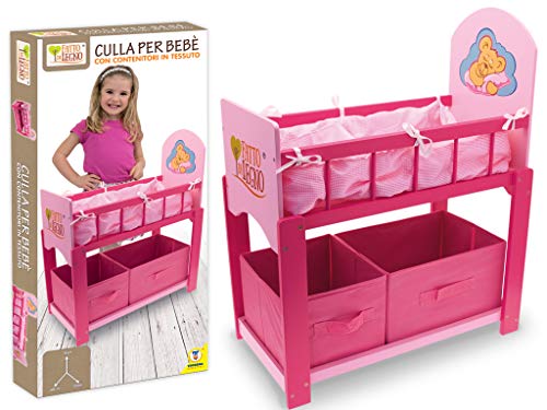 Teorema 40199   Cuna para muñeca de madera con contenedores de tela