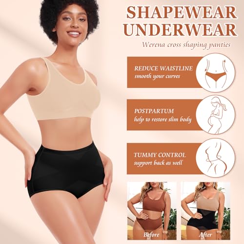 Image of Werena Tummy Control Shapewear for Women Shaping Panties Underwear High Waisted Cincher Body Shaper Slimming Panty Girdle