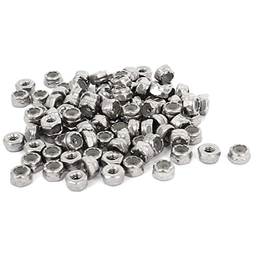 uxcell #4-40 304 Stainless Steel Insert Hex Lock Nuts 100pcs