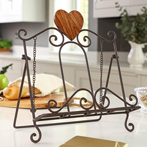 Recipe Book Holder Brown Cast Iron Kitchen Cookbook Stand Easel Cook Book Holder (CA31)