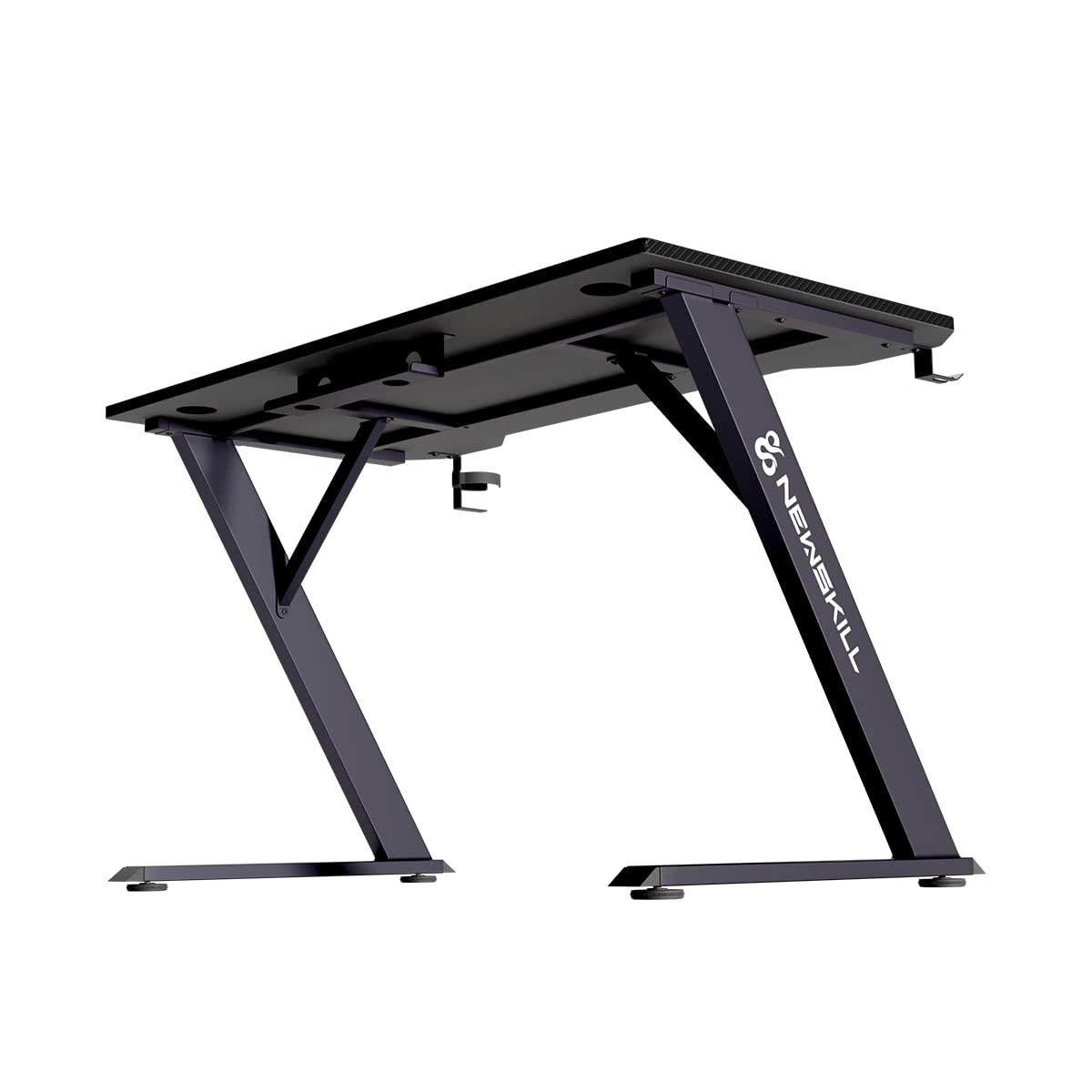 Newskill Belenor, tavolo da gioco ergonomico, 120x60x75cm, struttura in metallo, supporto per cuffie e bevande, struttura in carbonio, gestione dei cavi, fino a 200 kg, nero