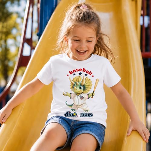 Image of Dinosaur Shirt for Kids Boys Girls Funny Toddler Dino Short Sleeve Graphic Cotton Tee Top 2-7T