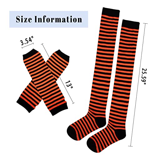 Image of Over Knee Rainbow Thigh High Socks Cosplay Accessories for Women Fashion Wild Long Striped Leg warmers