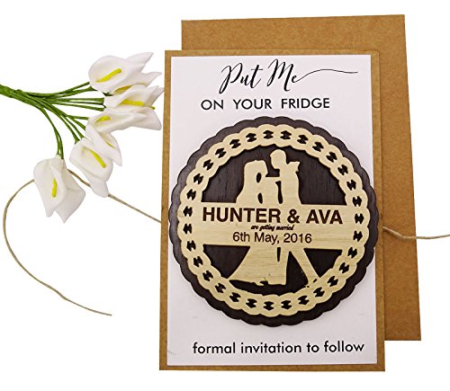 Imants de mariage en bois rustique personnalisables faire-part de mariage - 4