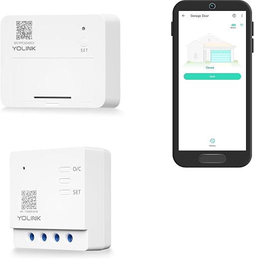 YoLink Garage Door Sensor and Garage Door Controller, 1/4 Mile World's Longest Range Garage Door Controll System Compatibl...