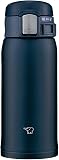 Zojirushi SM-SF36-AD Water Bottle, Direct Drinking, One-Touch Opening, Stainless Steel Mug, 12.2 fl oz (360 ml), Navy - 1