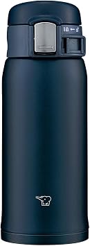 Zojirushi SM-SF36-AD Canteen For Drinking Directly One Touch Opening, Stainless Steel Mug, 12.2 fl oz 360 ml, Navy