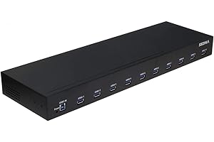10 Port USB 3.0 Rack Hub - 1U 19 Inch Rack Mount