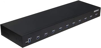 10 Port USB 3.1 Gen I Hub 5Gbps - 19 Inch 1U Rack Mount