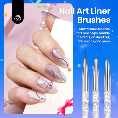 Beetles 31pcs Nail Art Brushes, Nail Art Pens, Dotting Tools, Dust Brush, Striping Liner Fingernail Drawing Pens with Palette Holder All in One for Starter Manicure Design Set